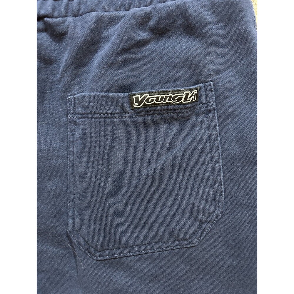 YoungLA French Terry Shorts 8" Men’s Medium Navy Blue Gym Run Train Pockets - Picture 6 of 8